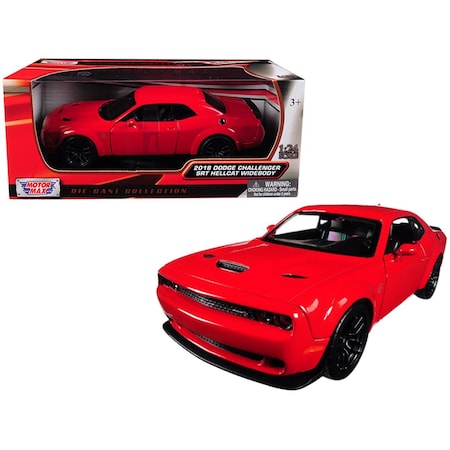 Motormax Toy 1 isto 24 2018 Dodge Challenger SRT Hellcat Widebody Diecast Model Car - Red 79350R
